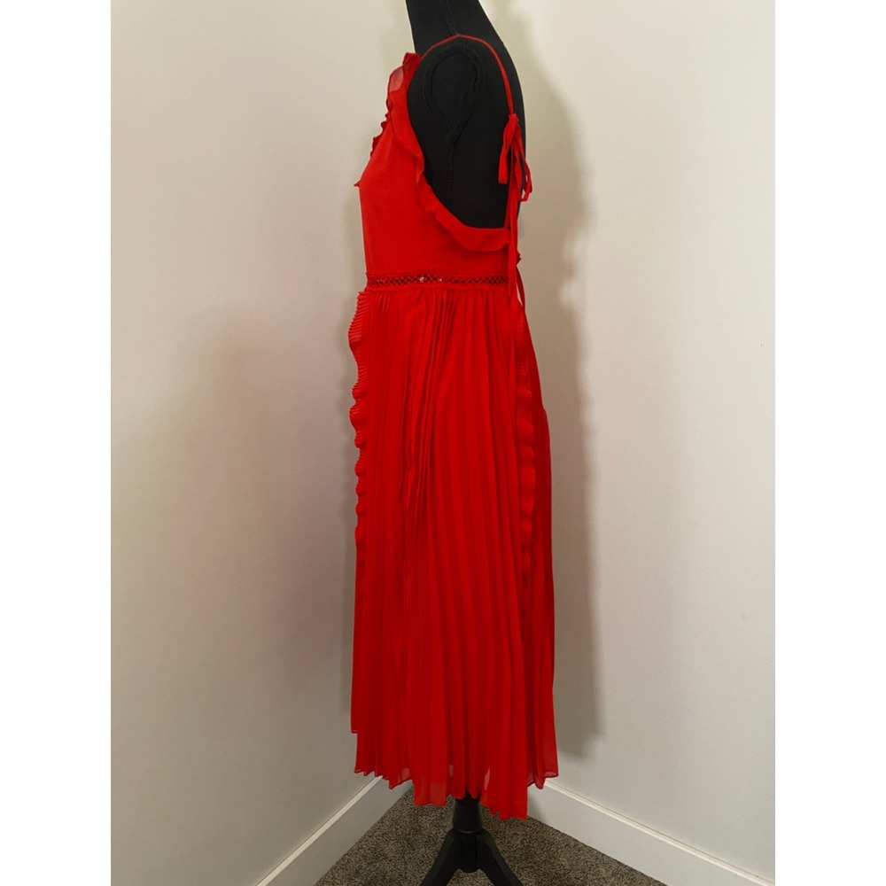 Lulu's Red Ruffle Midi Dress - Picture 3 of 15